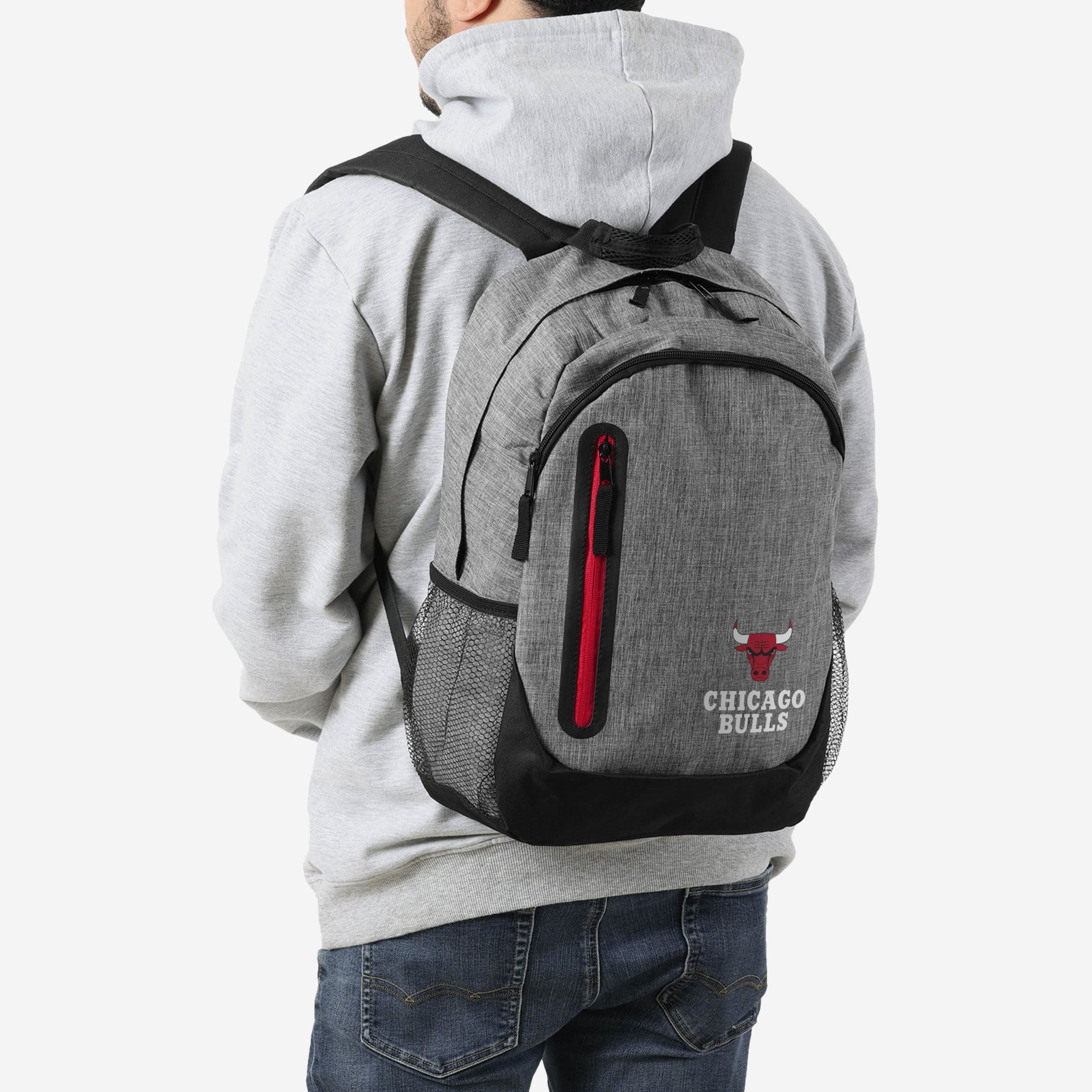 Chicago Bulls Bold Heather Grey Backpack - Show Your Team Spirit!