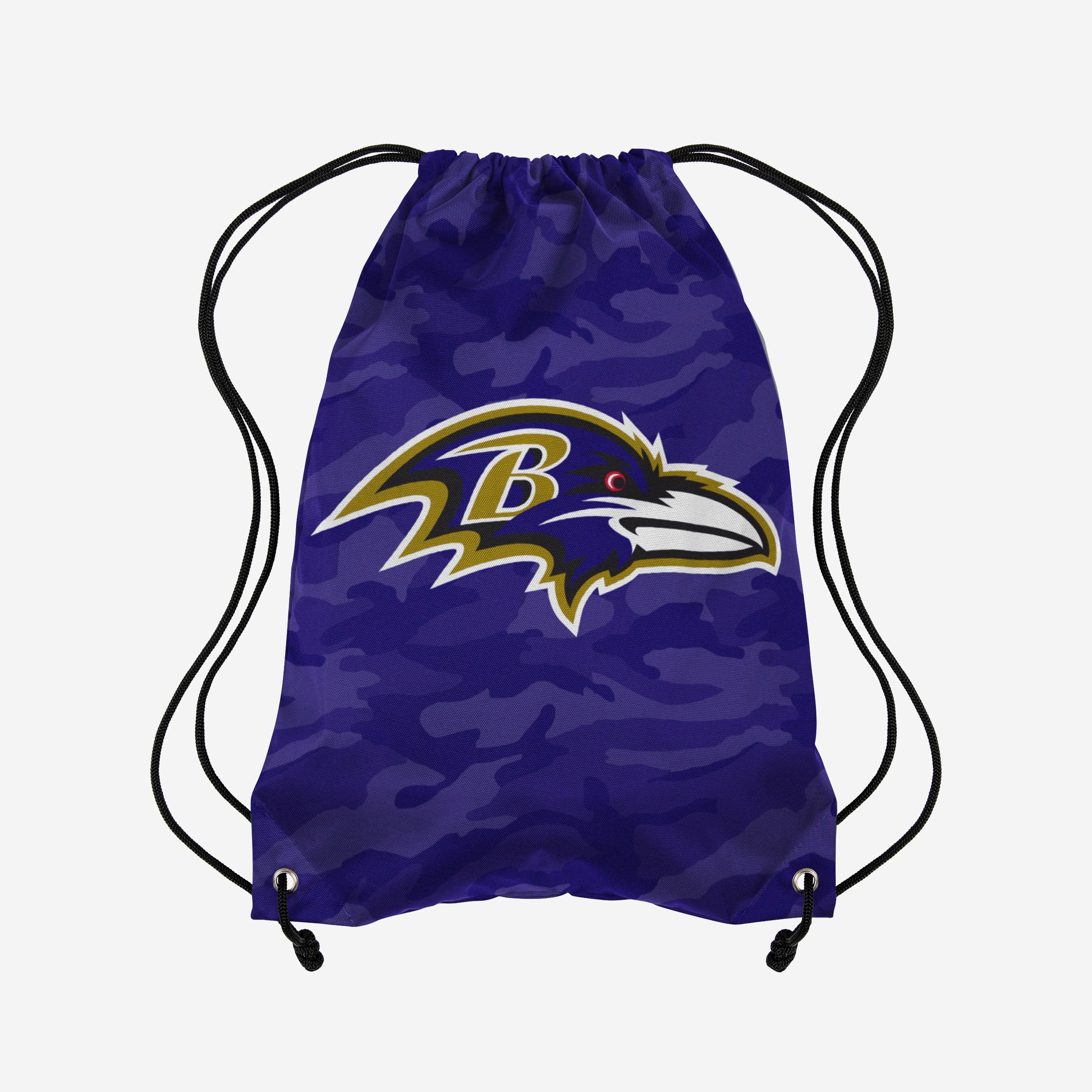 Baltimore Ravens Big Logo Camo Drawstring Backpack - Stand Out with Team Pride!