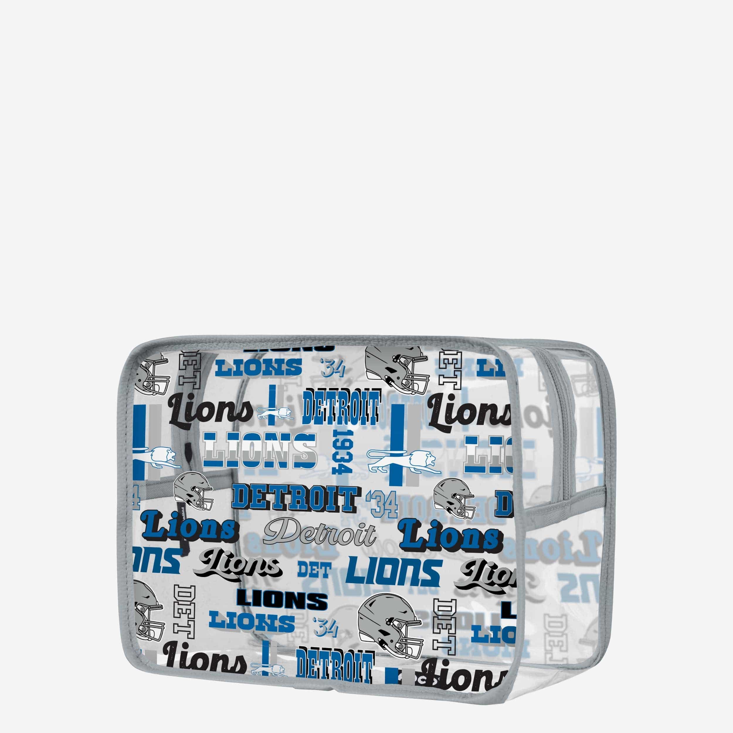 Detroit Lions Stunning Retro Print Transparent Cosmetic Bag