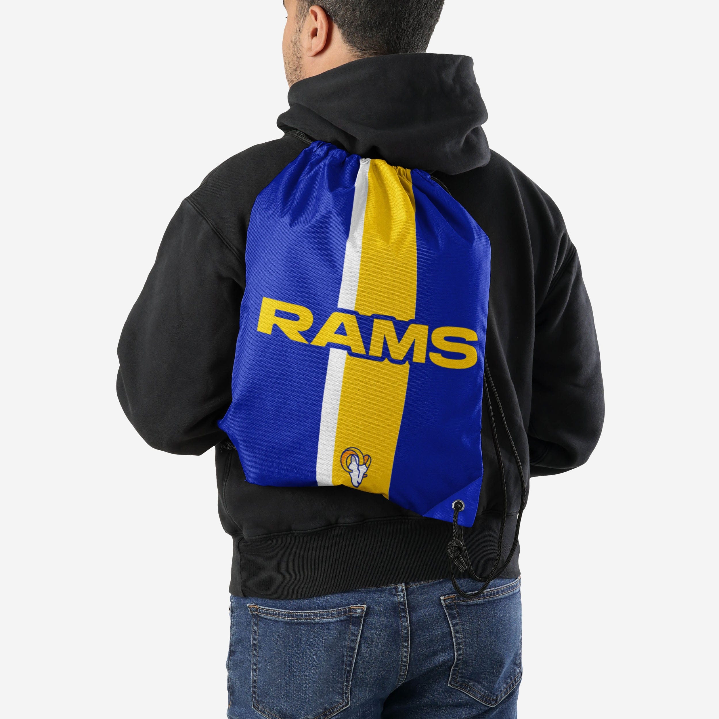 Los Angeles Rams Stripe Wordmark Drawstring Backpack - Show Your Team Spirit!