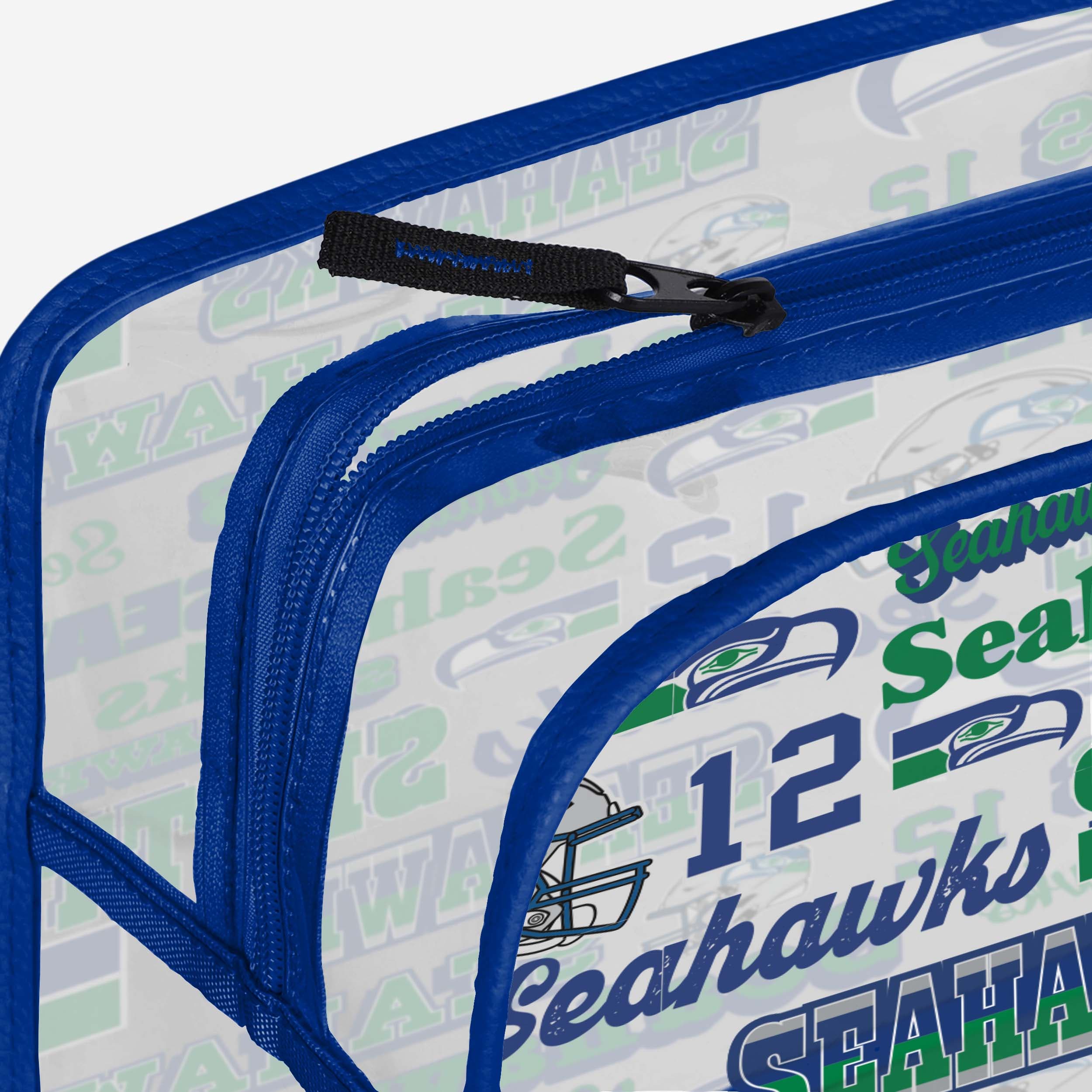 Seattle Seahawks Retro Print Clear Cosmetic Bag: Show Your Fandom!