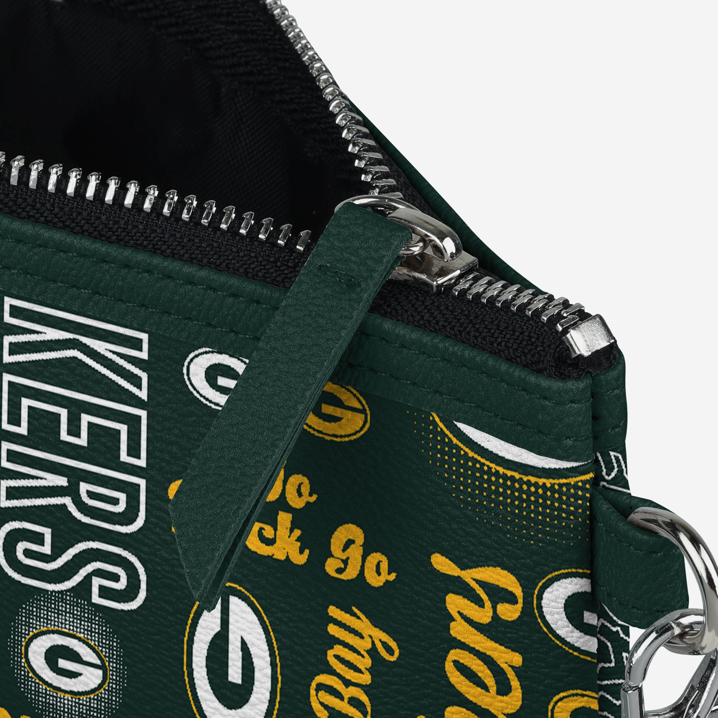 Green Bay Packers Spirited Style Wristlet with Repeat Logo - A Must - Have for Fans