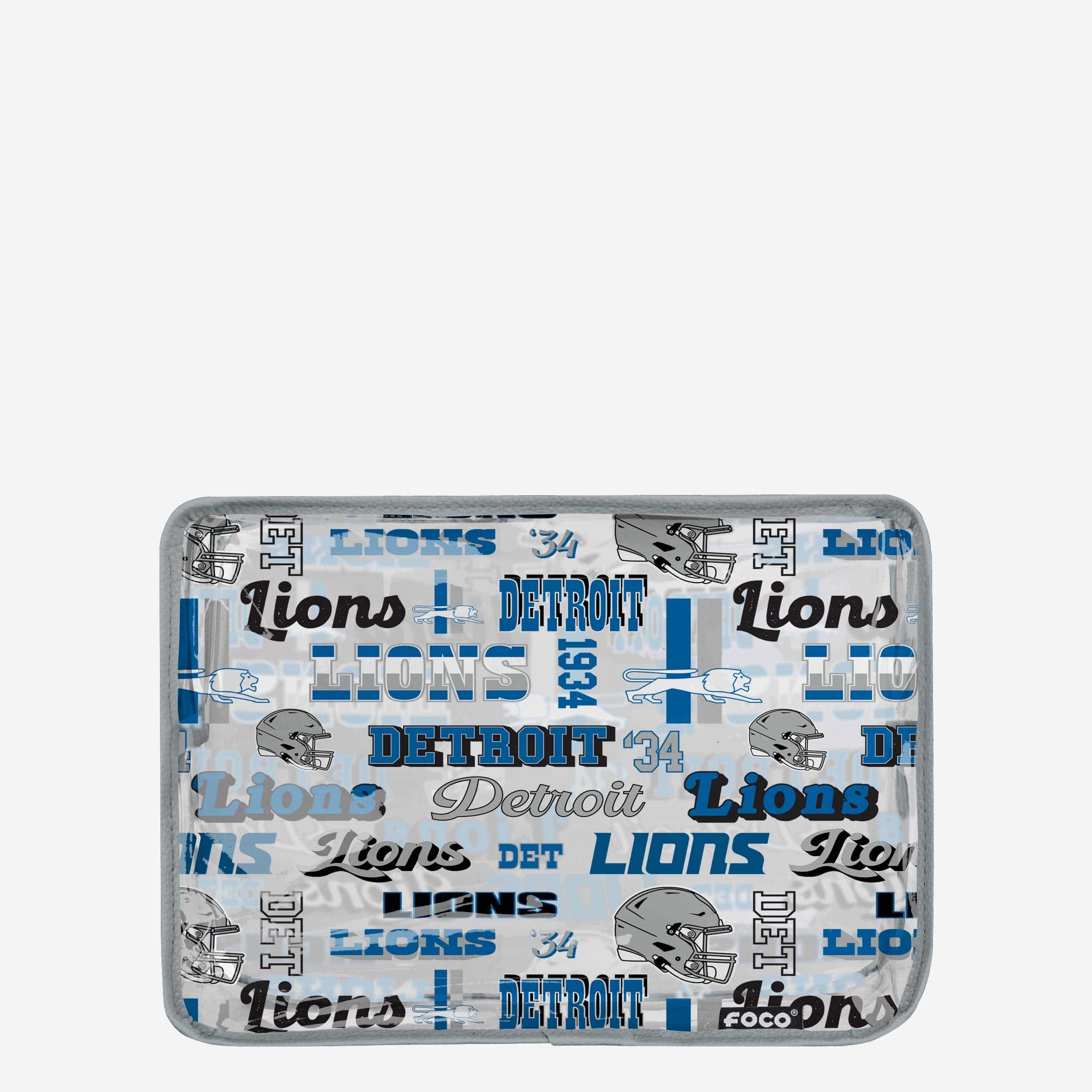 Detroit Lions Stunning Retro Print Transparent Cosmetic Bag