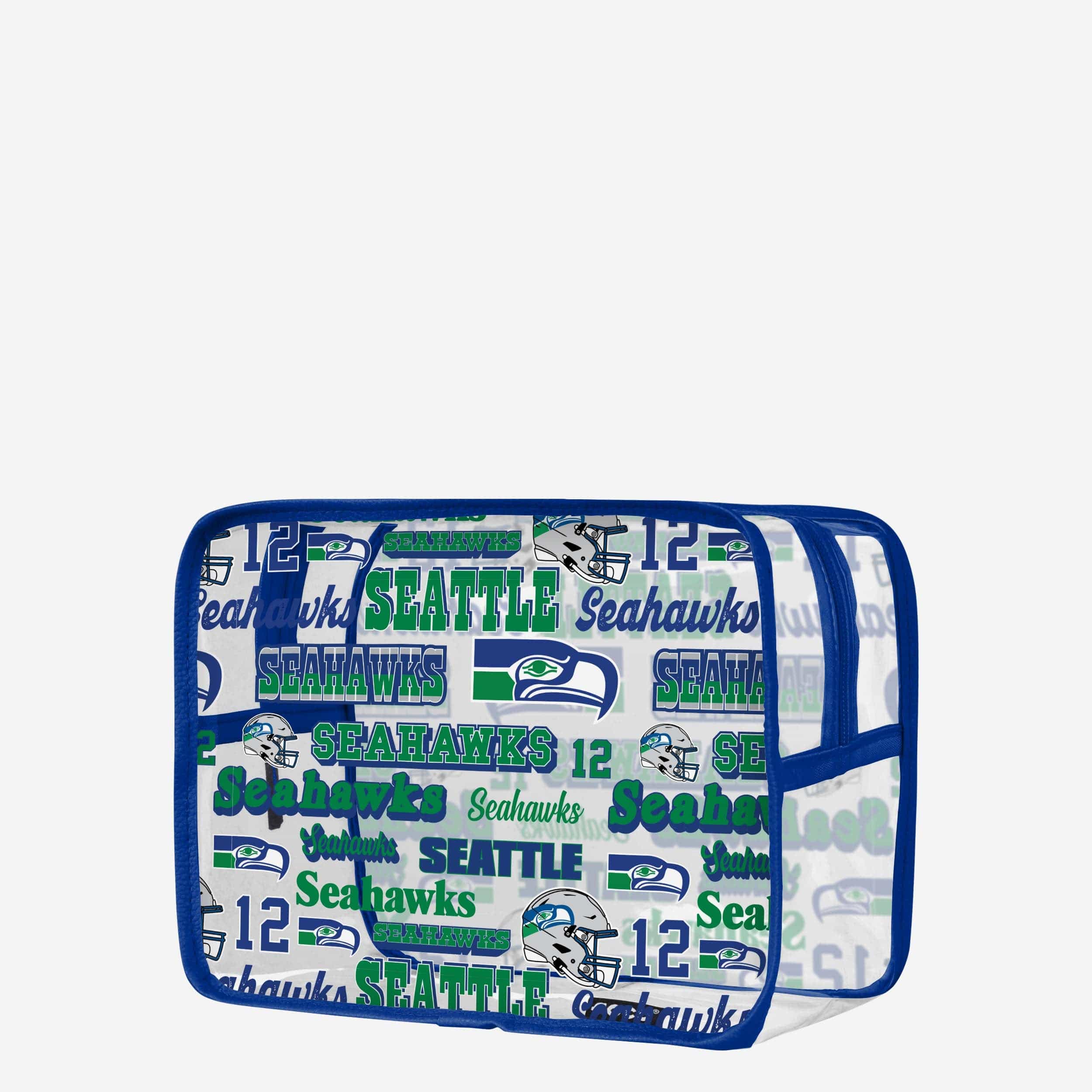 Seattle Seahawks Retro Print Clear Cosmetic Bag: Show Your Fandom!