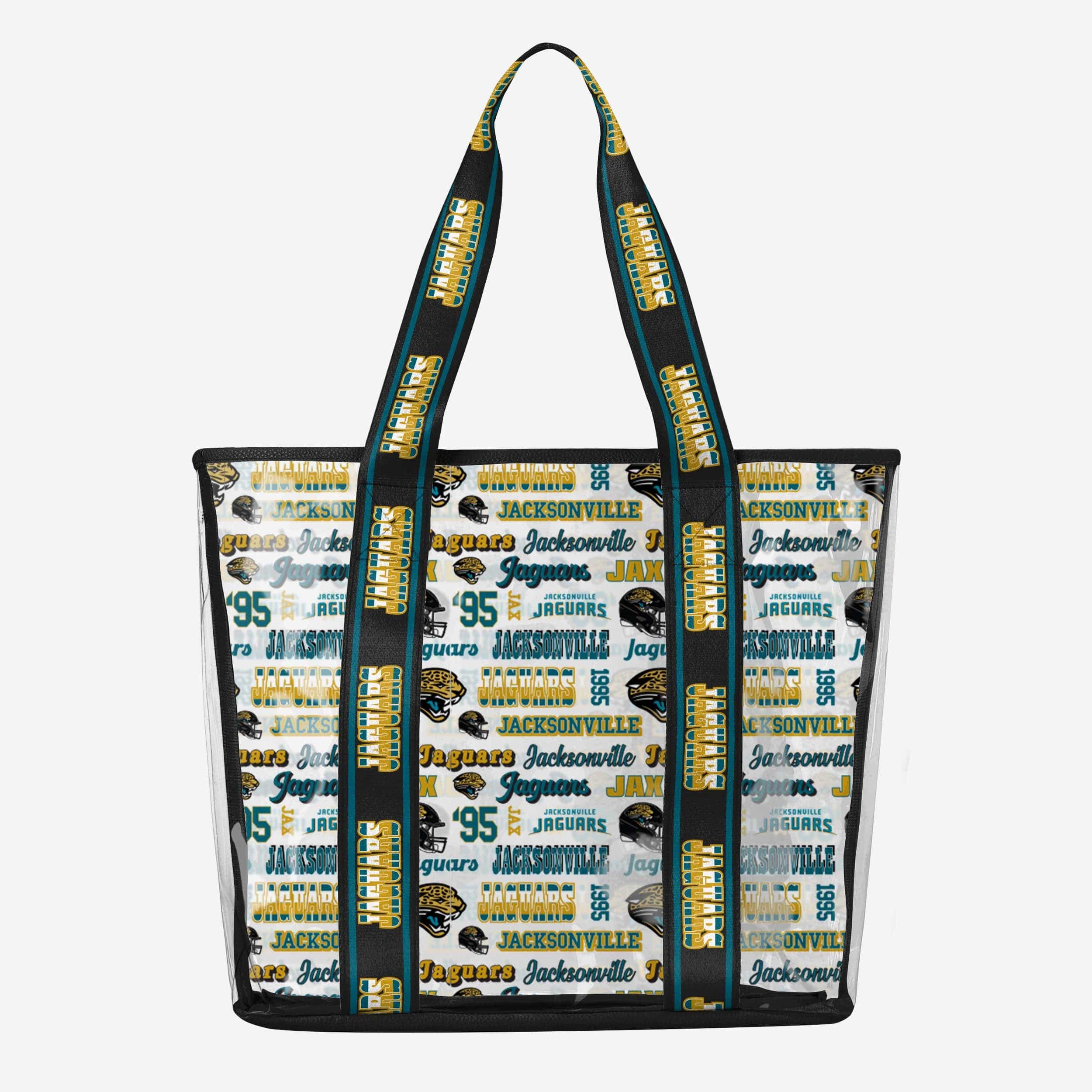 Jacksonville Jaguars Retro Print Clear Tote Bag - Show Your Fandom!