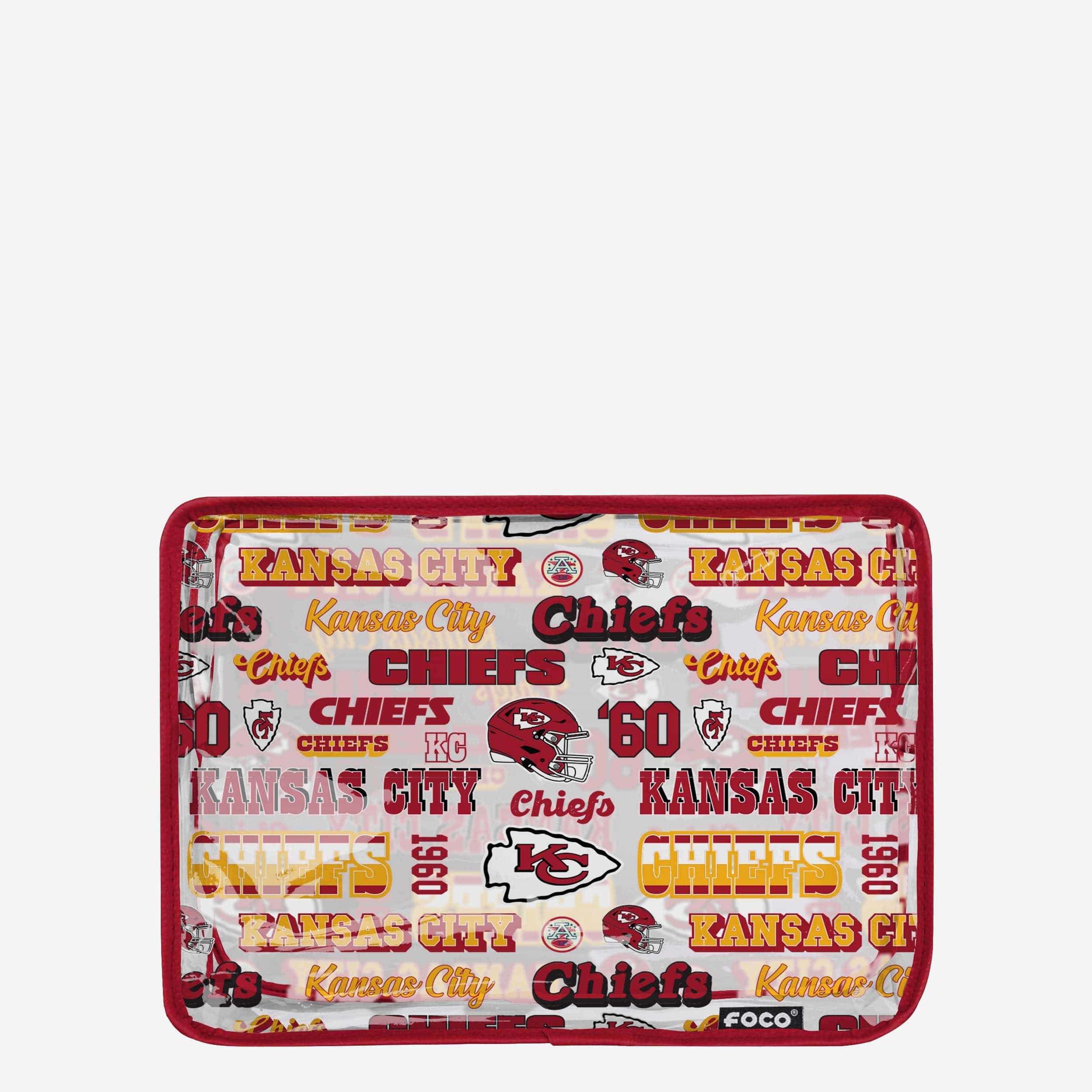 Kansas City Chiefs Retro Print Clear Cosmetic Bag: Show Your Fandom!