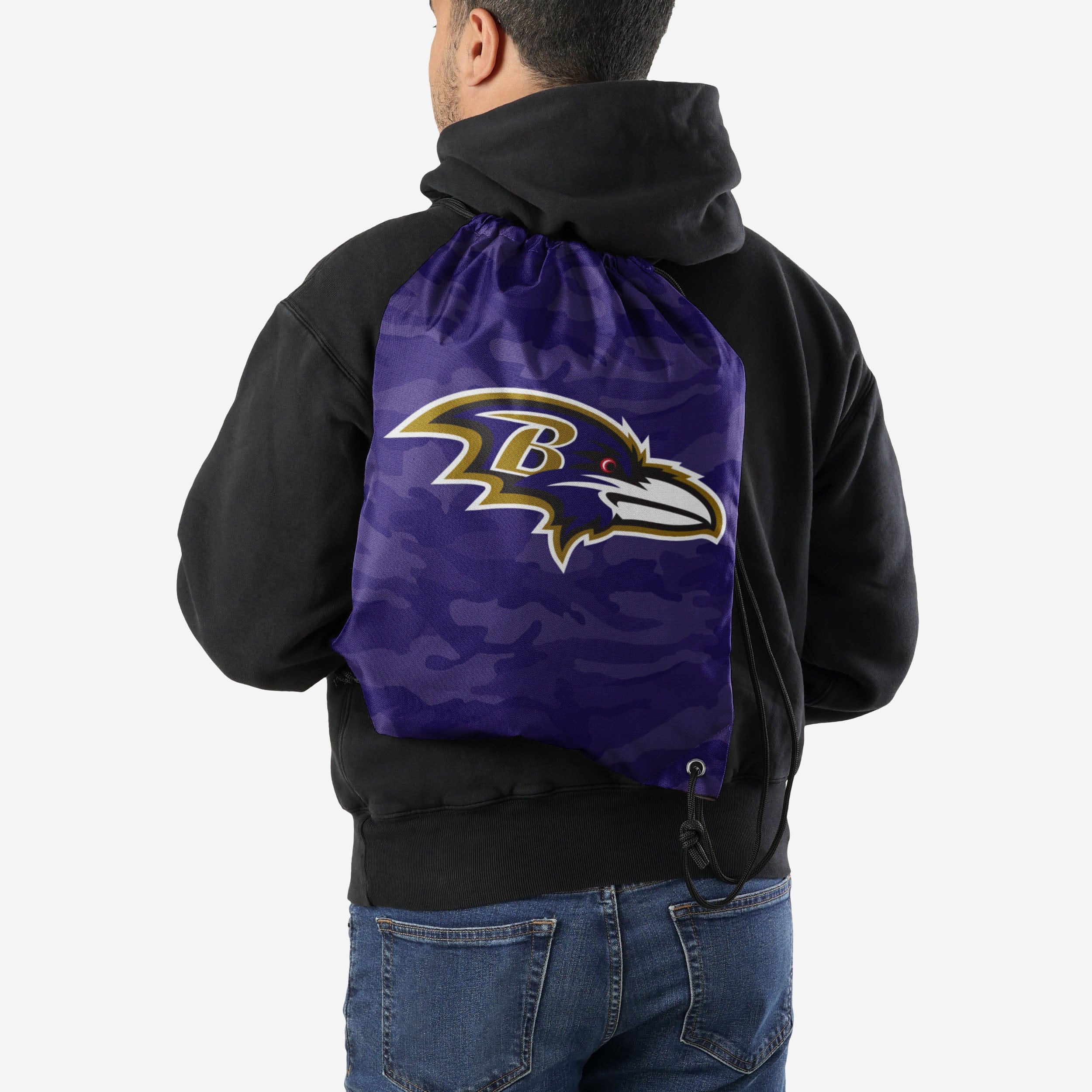 Baltimore Ravens Big Logo Camo Drawstring Backpack - Stand Out with Team Pride!