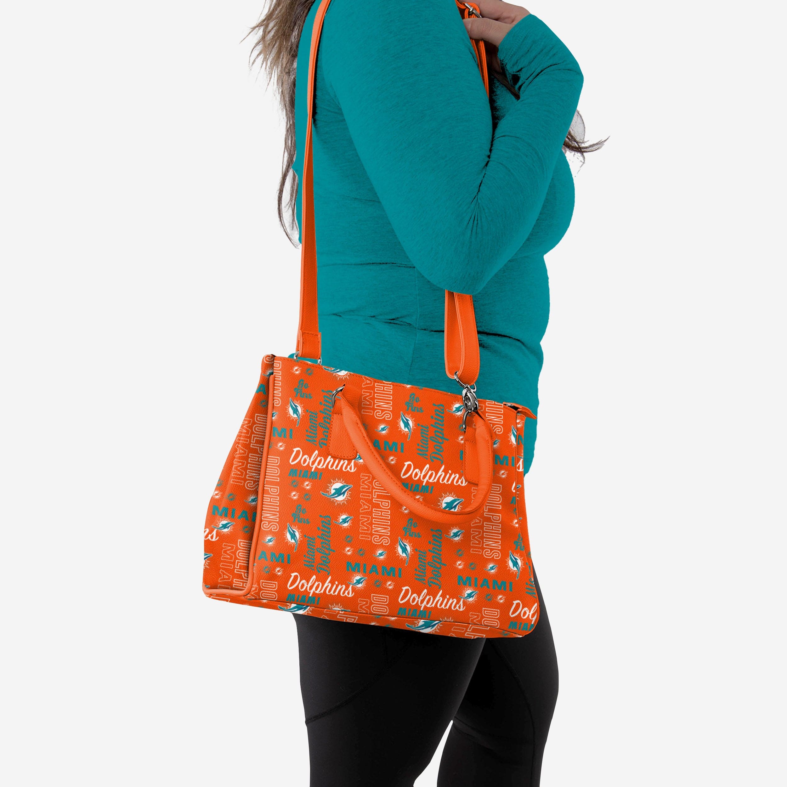 Miami Dolphins Spirited Style Printed Collection Purse - Show Your Team Spirit!