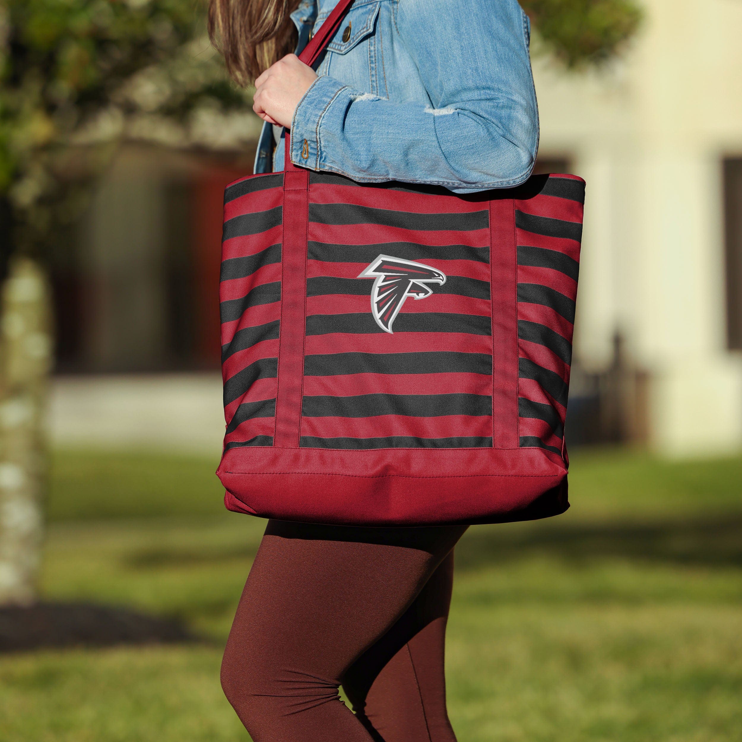 Atlanta Falcons Team Stripe Canvas Tote Bag - The Ultimate Fandom Accessory