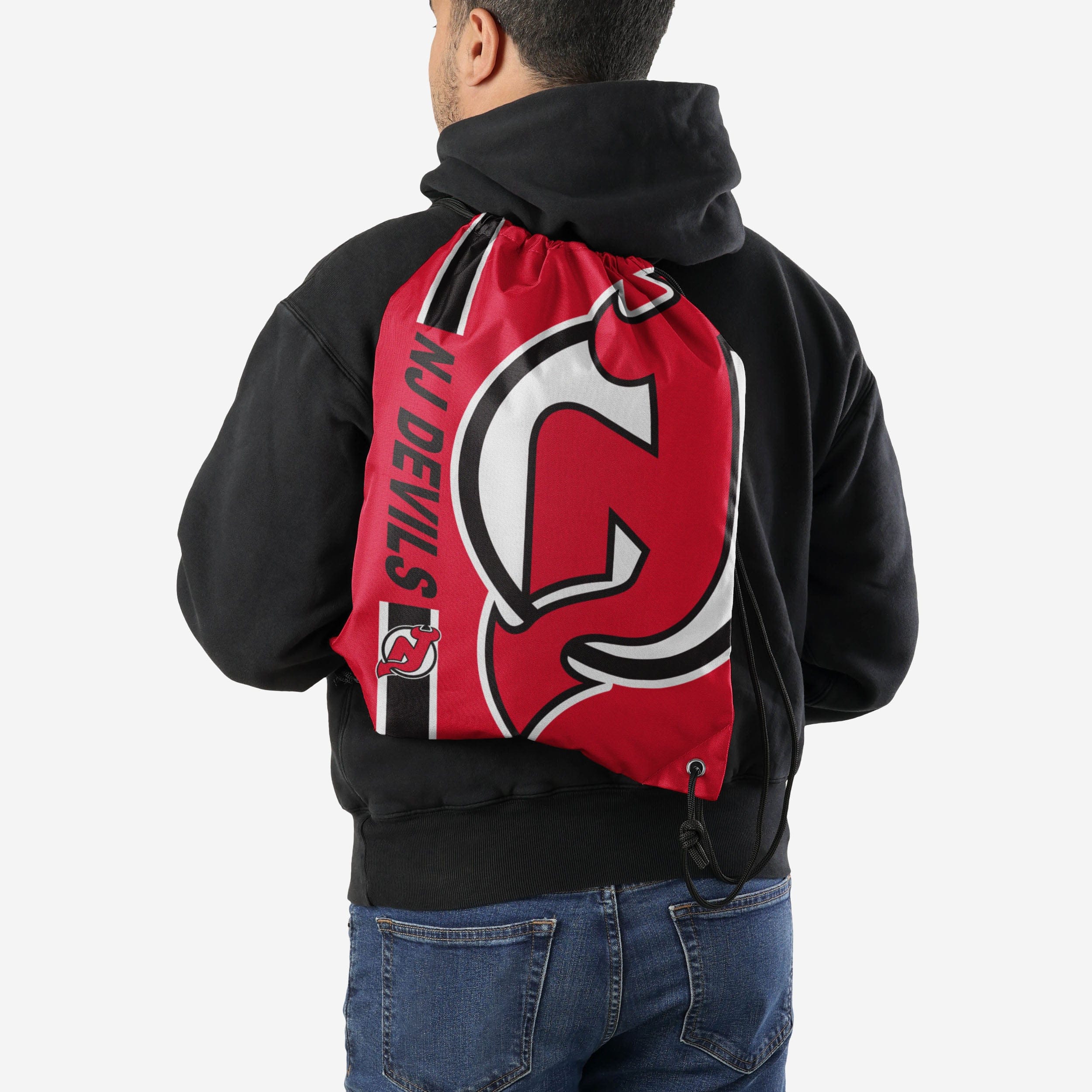 New Jersey Devils Big Logo Drawstring Backpack - Show Your Team Pride!