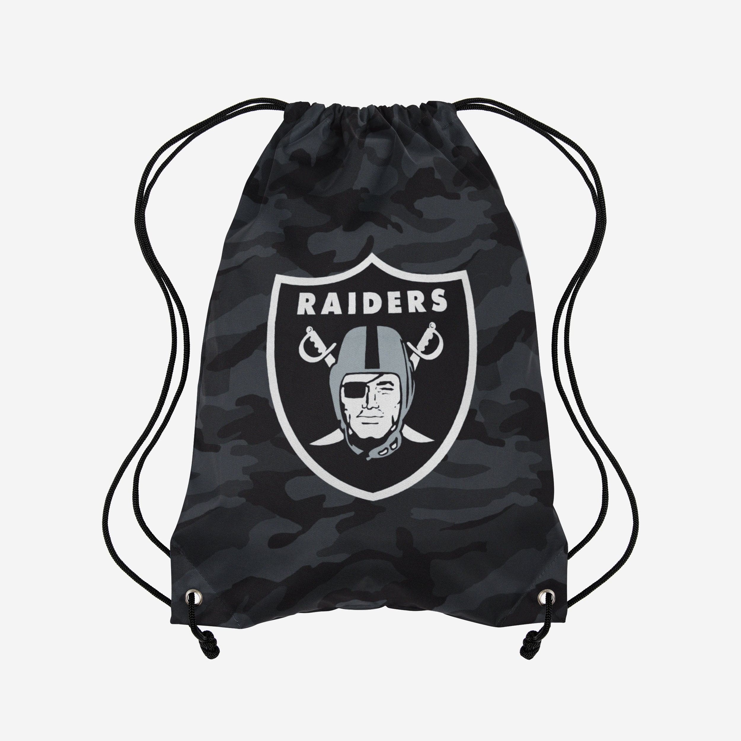 Stunning Las Vegas Raiders Big Logo Camo Drawstring Backpack - Stand Out Now!