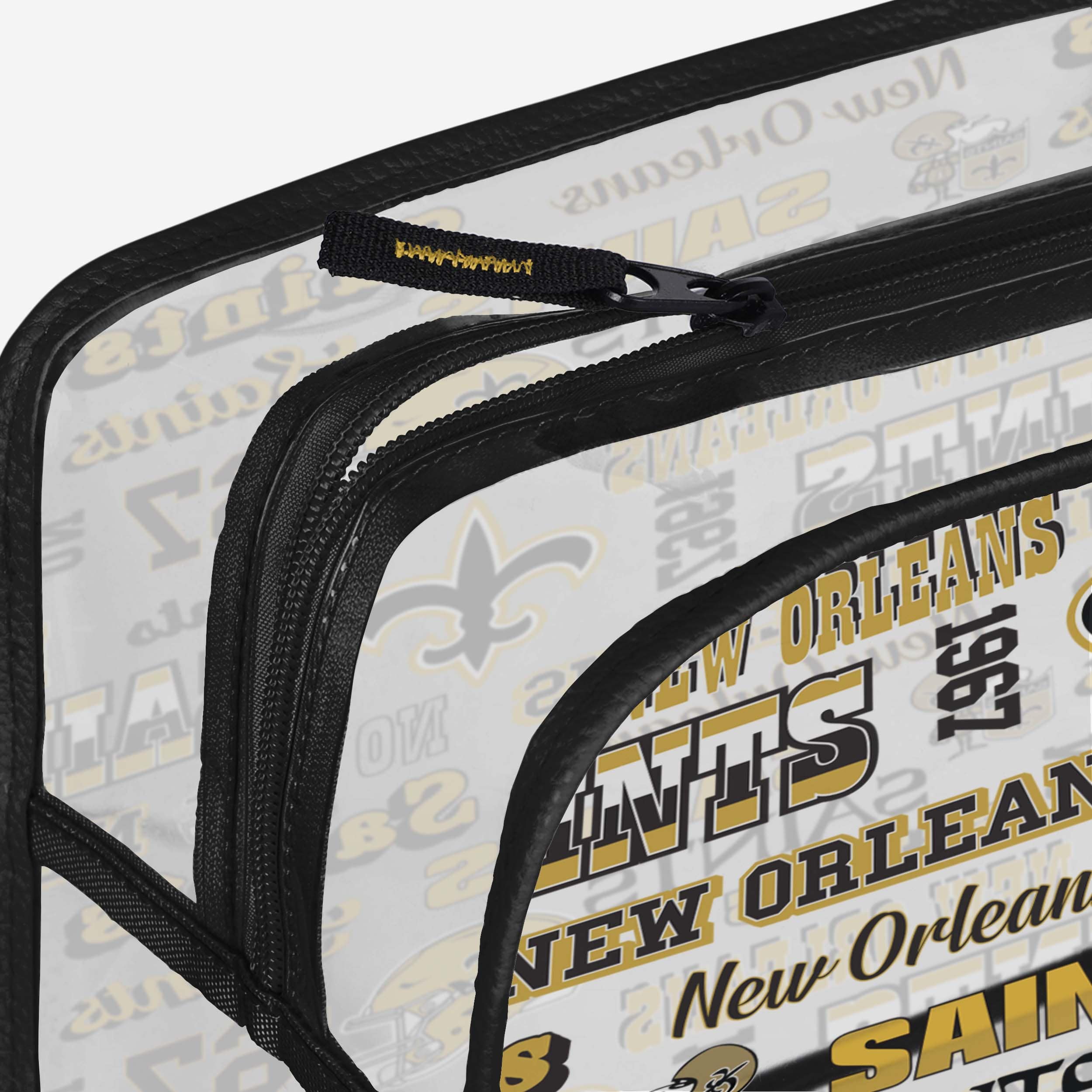 New Orleans Saints Retro Print Clear Cosmetic Bag: Show Your Team Spirit!