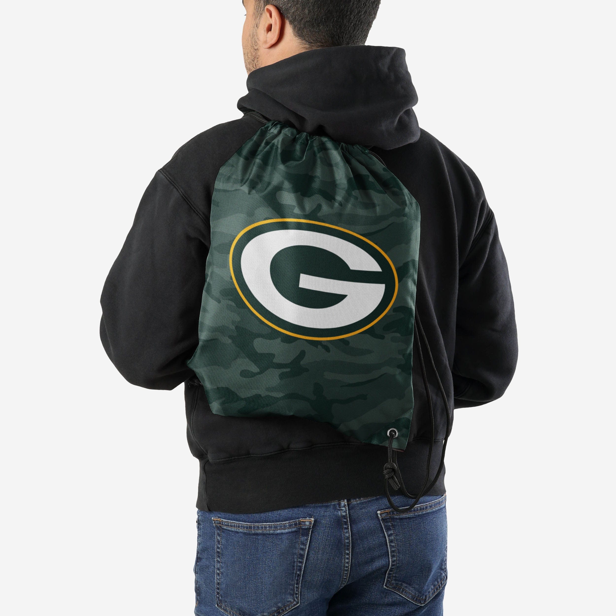 Green Bay Packers Big Logo Camo Drawstring Backpack - Stand Out in Style!