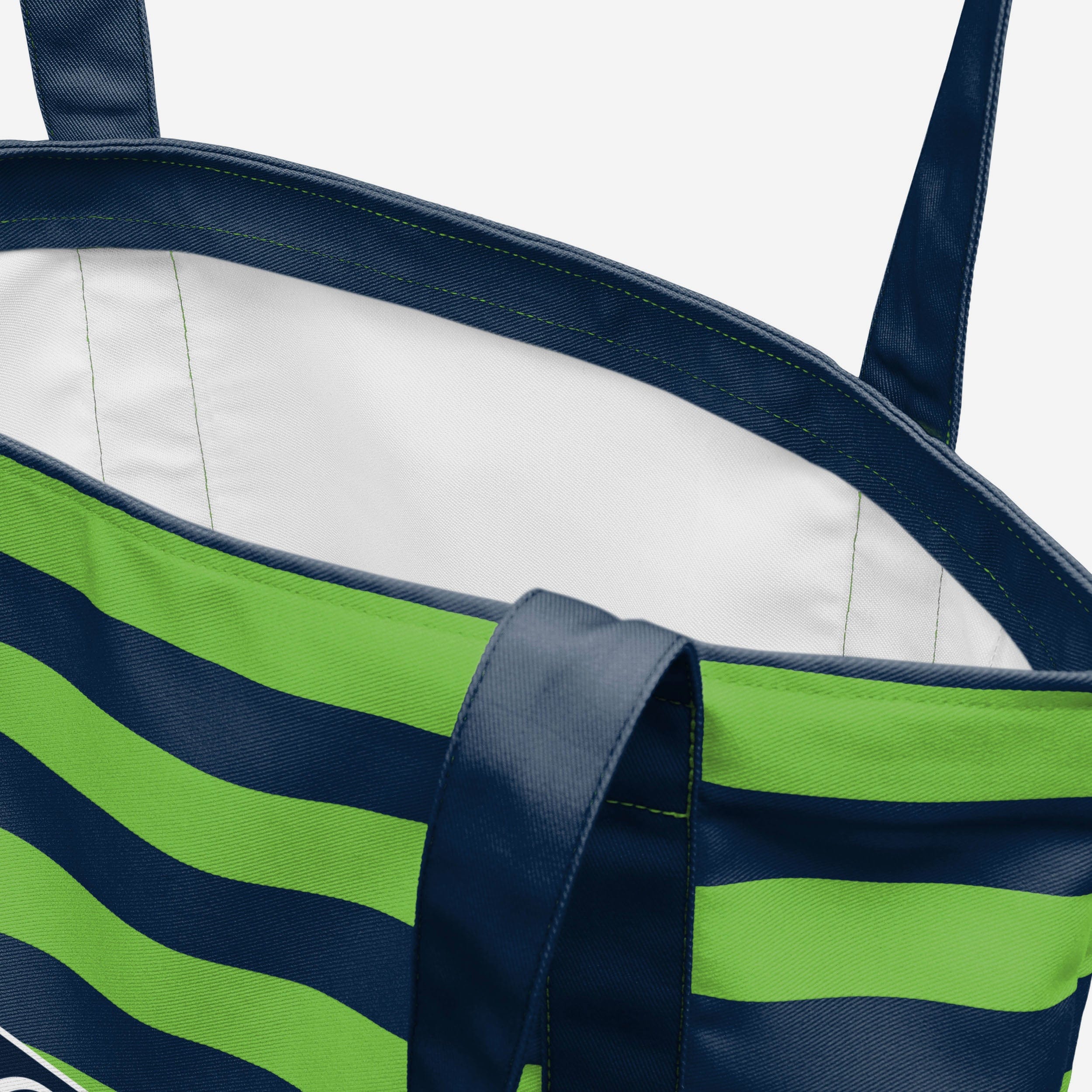 Seattle Seahawks Fanatic's Striped Canvas Tote Bag