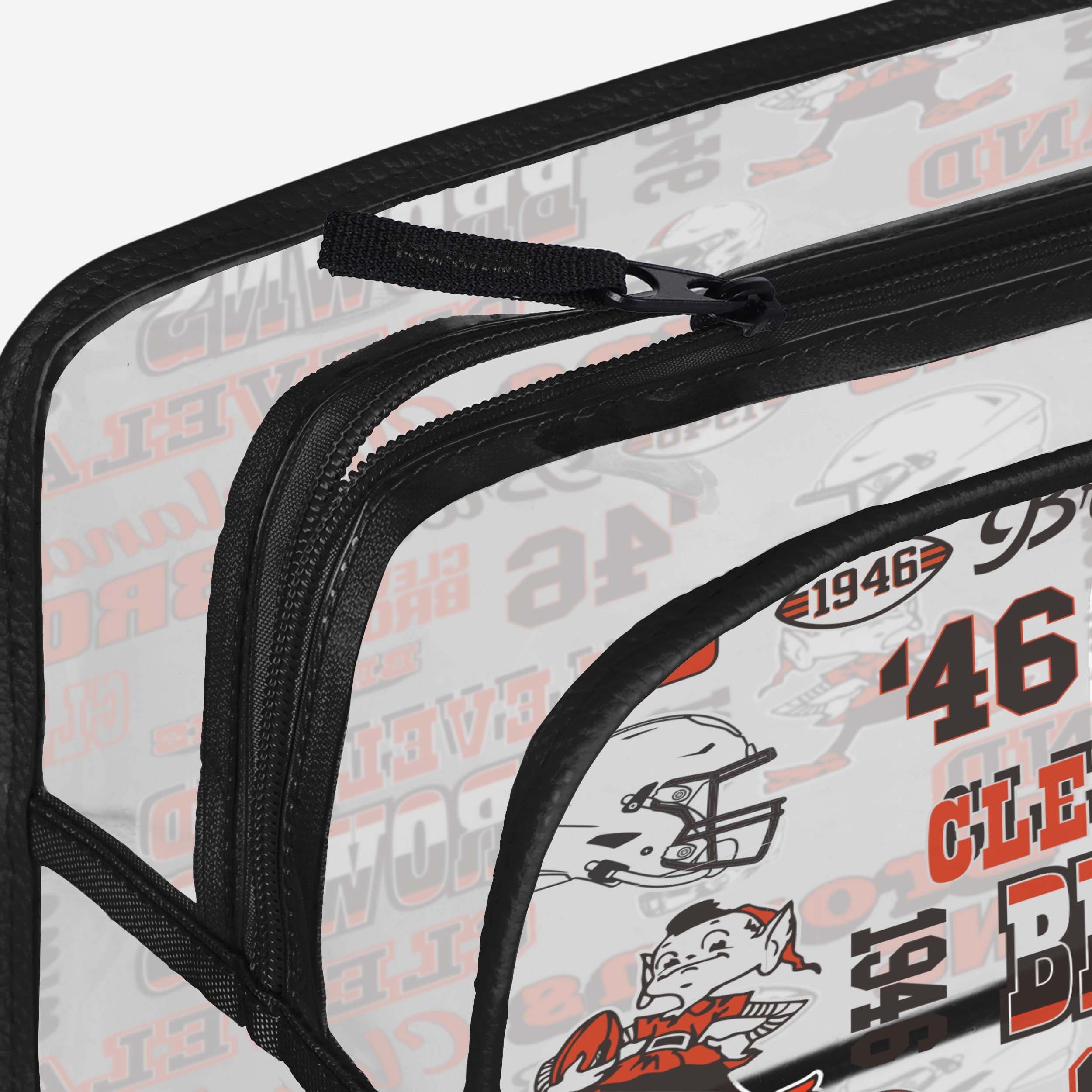 Cleveland Browns Retro Print Clear Cosmetic Bag - Show Your Fandom!