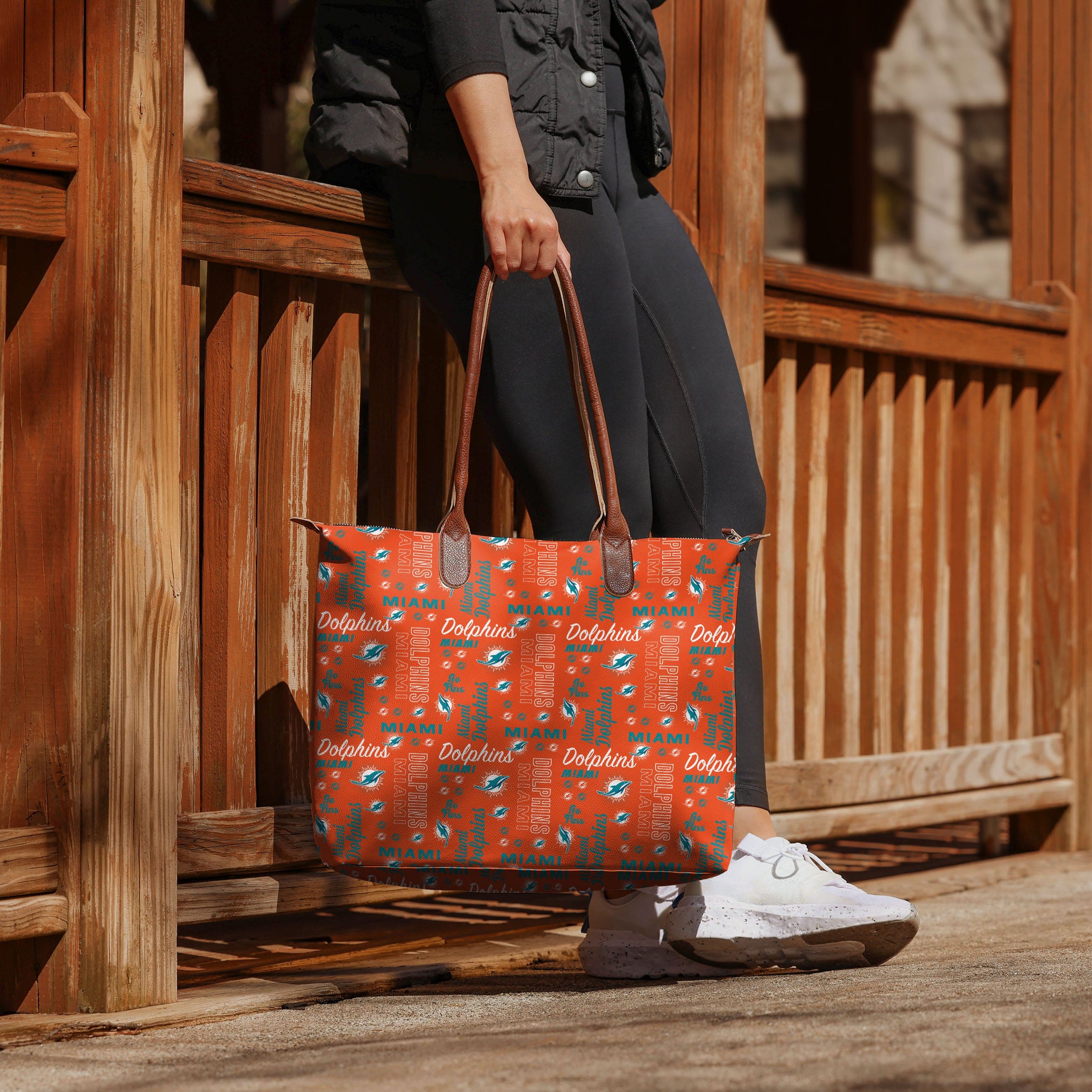 Miami Dolphins Spirited Printed Tote Bag - Show Your Team Pride!