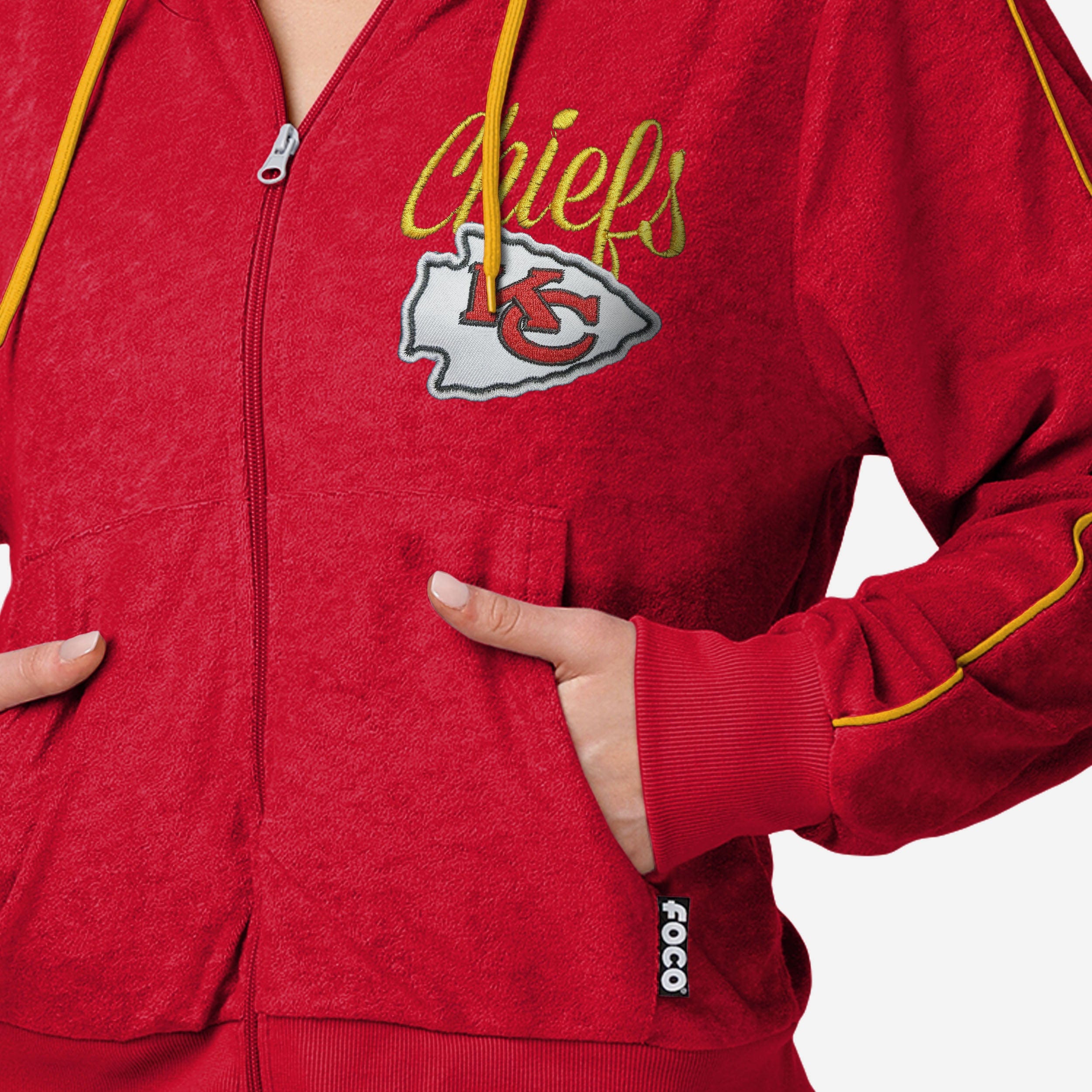 Kansas City Chiefs Women's Cozy Terry Knit Zip-Up Top - Show Your Team Spirit!