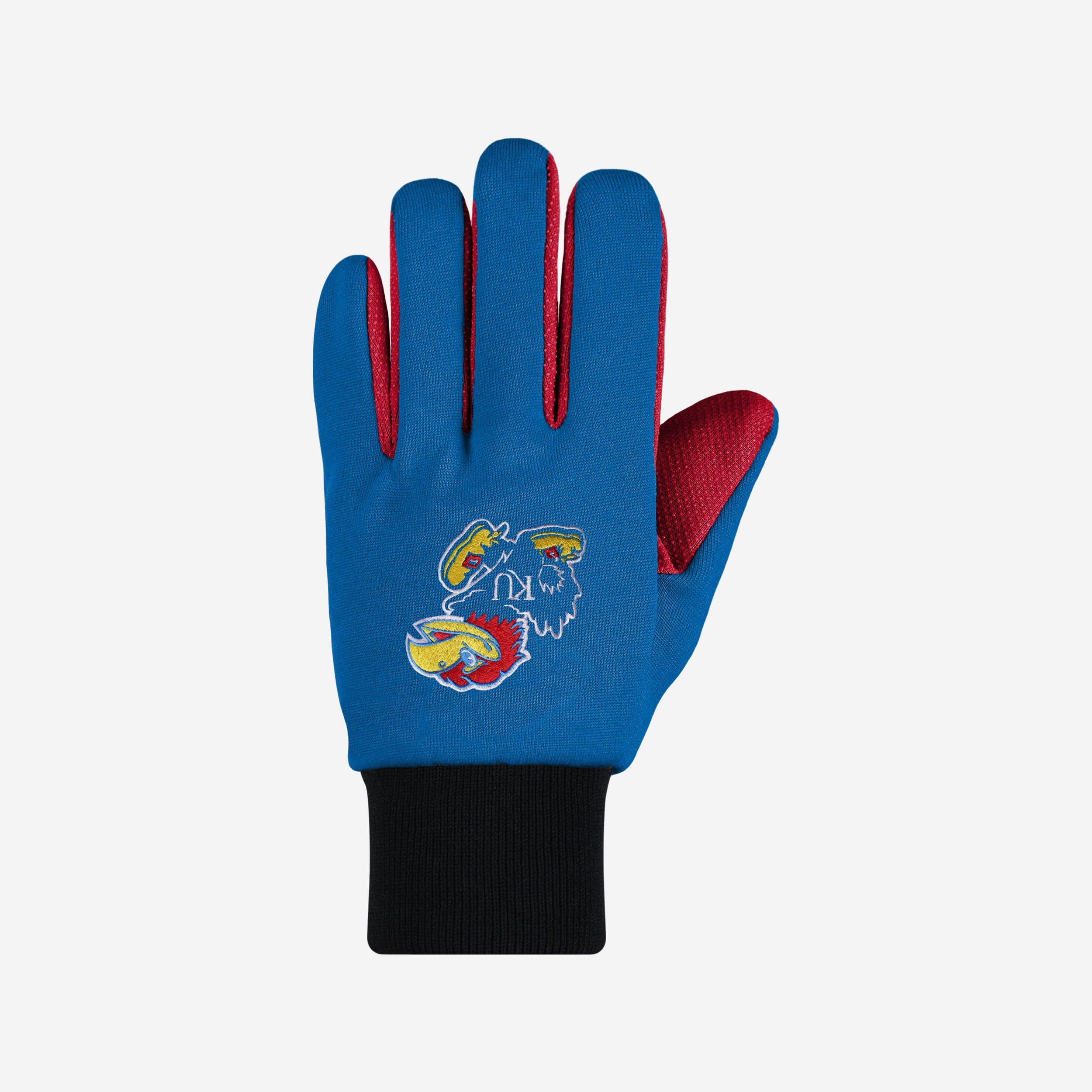 Kansas Jayhawks Stylish Colored Palm Utility Gloves