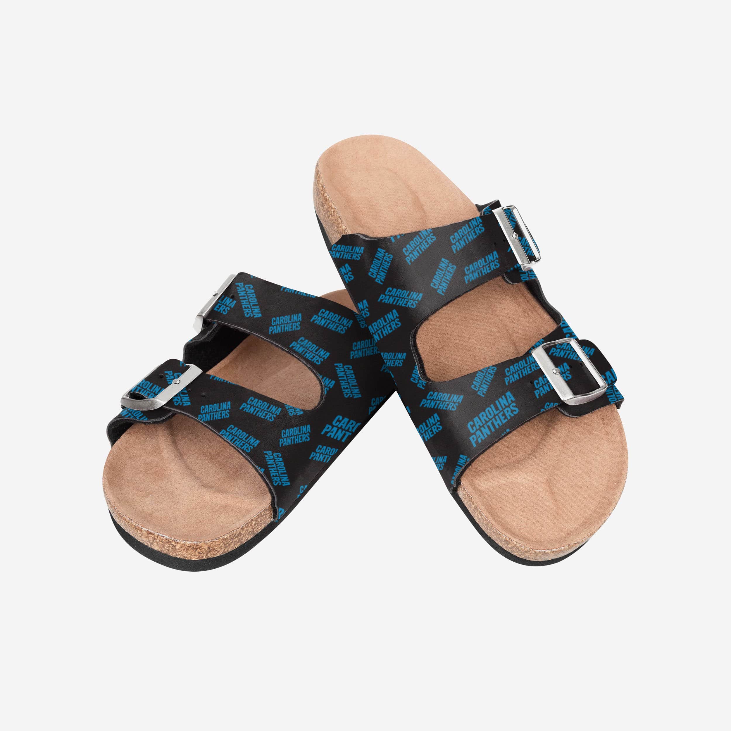 Carolina Panthers Women's Stylish Mini Print Double Buckle Sandals - Show Your Team Spirit!
