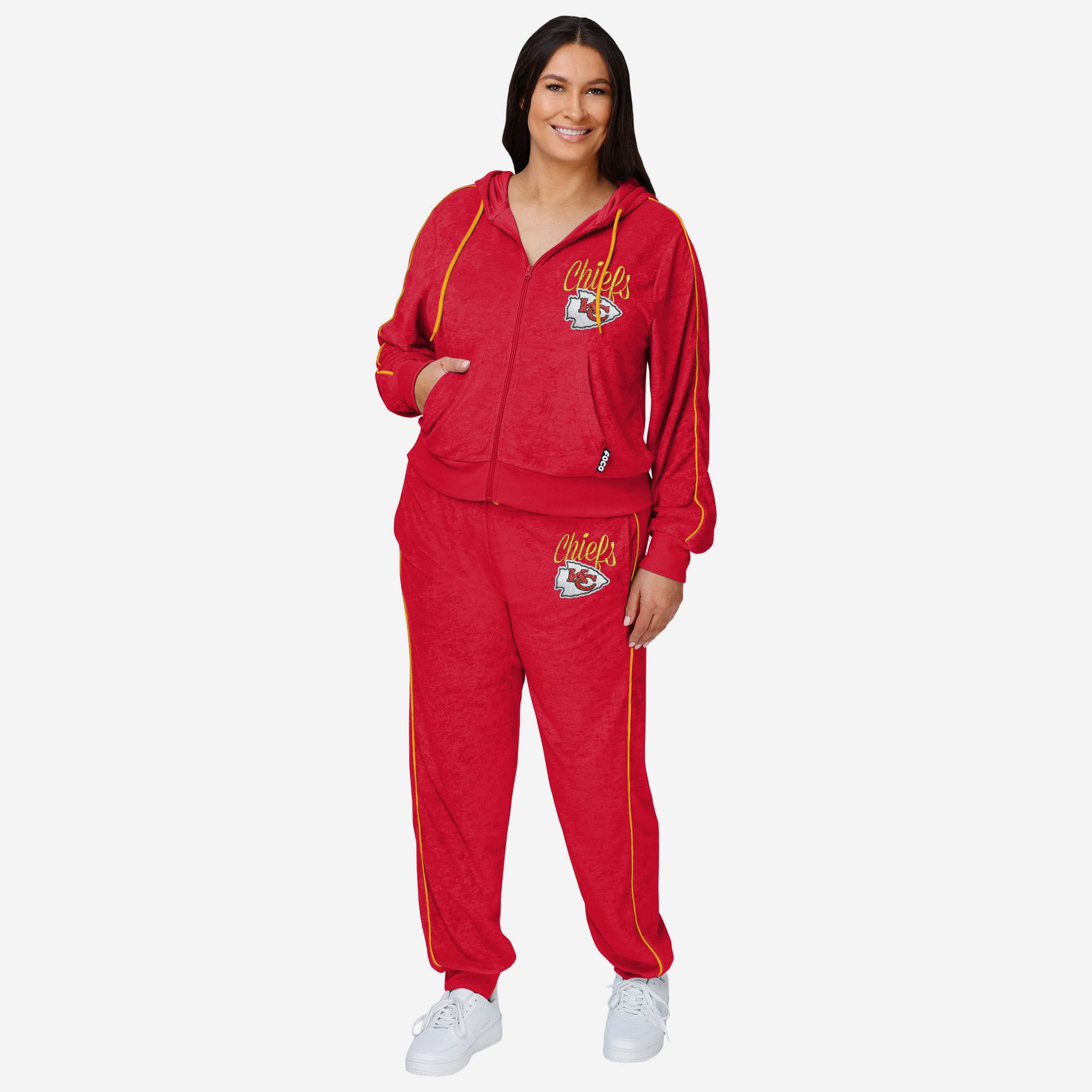 Kansas City Chiefs Women's Cozy Terry Knit Zip-Up Top - Show Your Team Spirit!