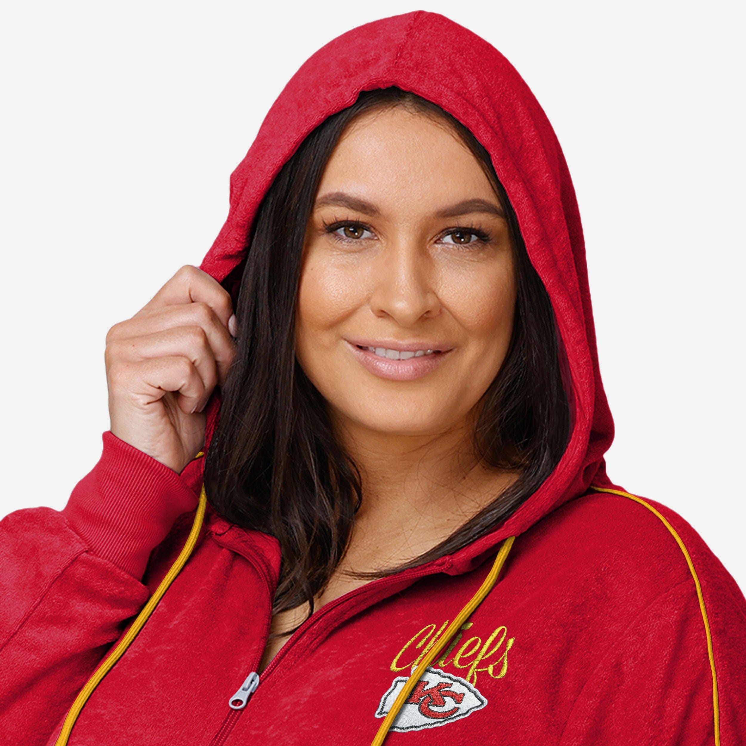 Kansas City Chiefs Women's Cozy Terry Knit Zip-Up Top - Show Your Team Spirit!