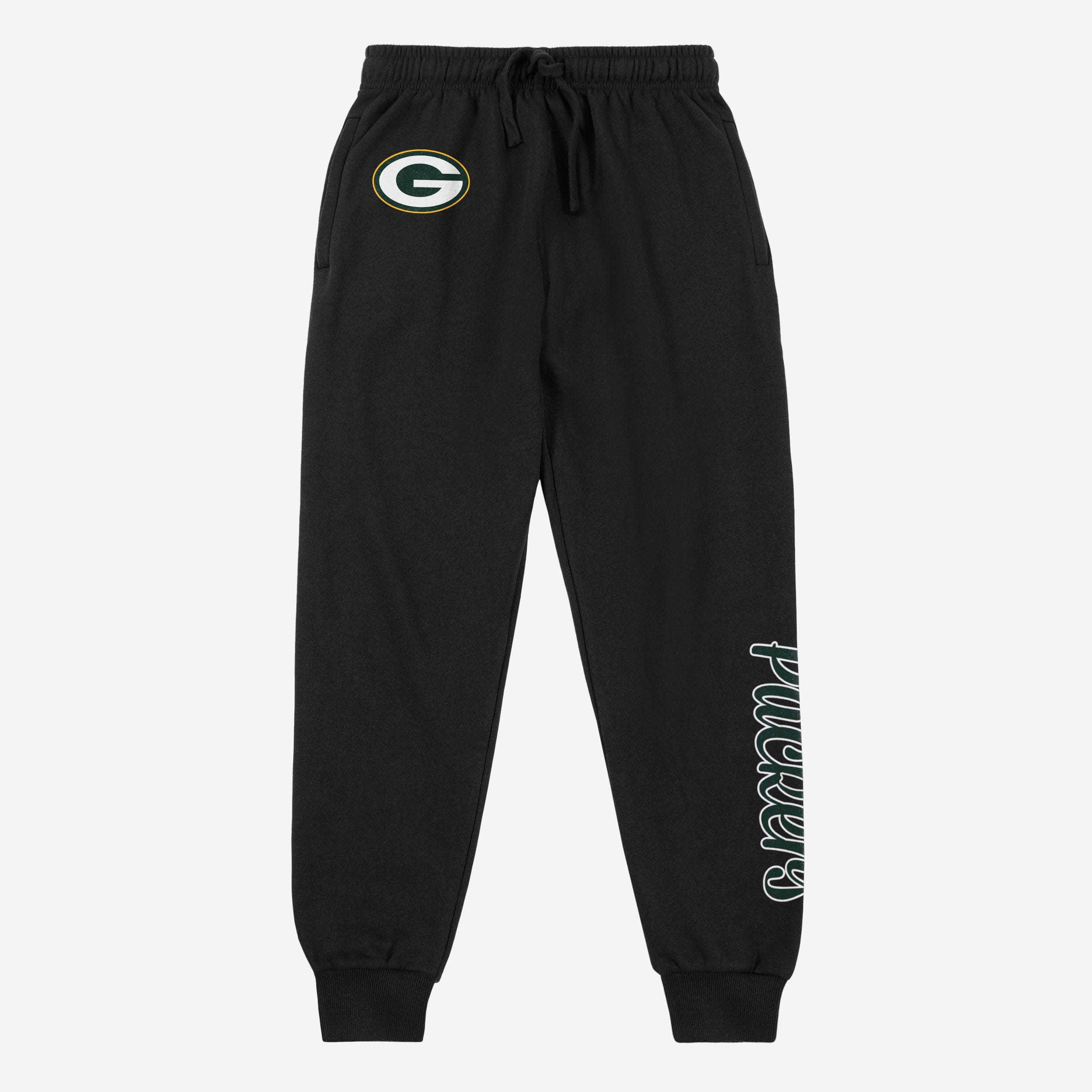 Stylish Green Bay Packers Women's Black Script Wordmark Joggers